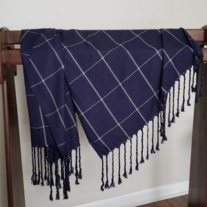Carve Designs scarf: blue white plaid